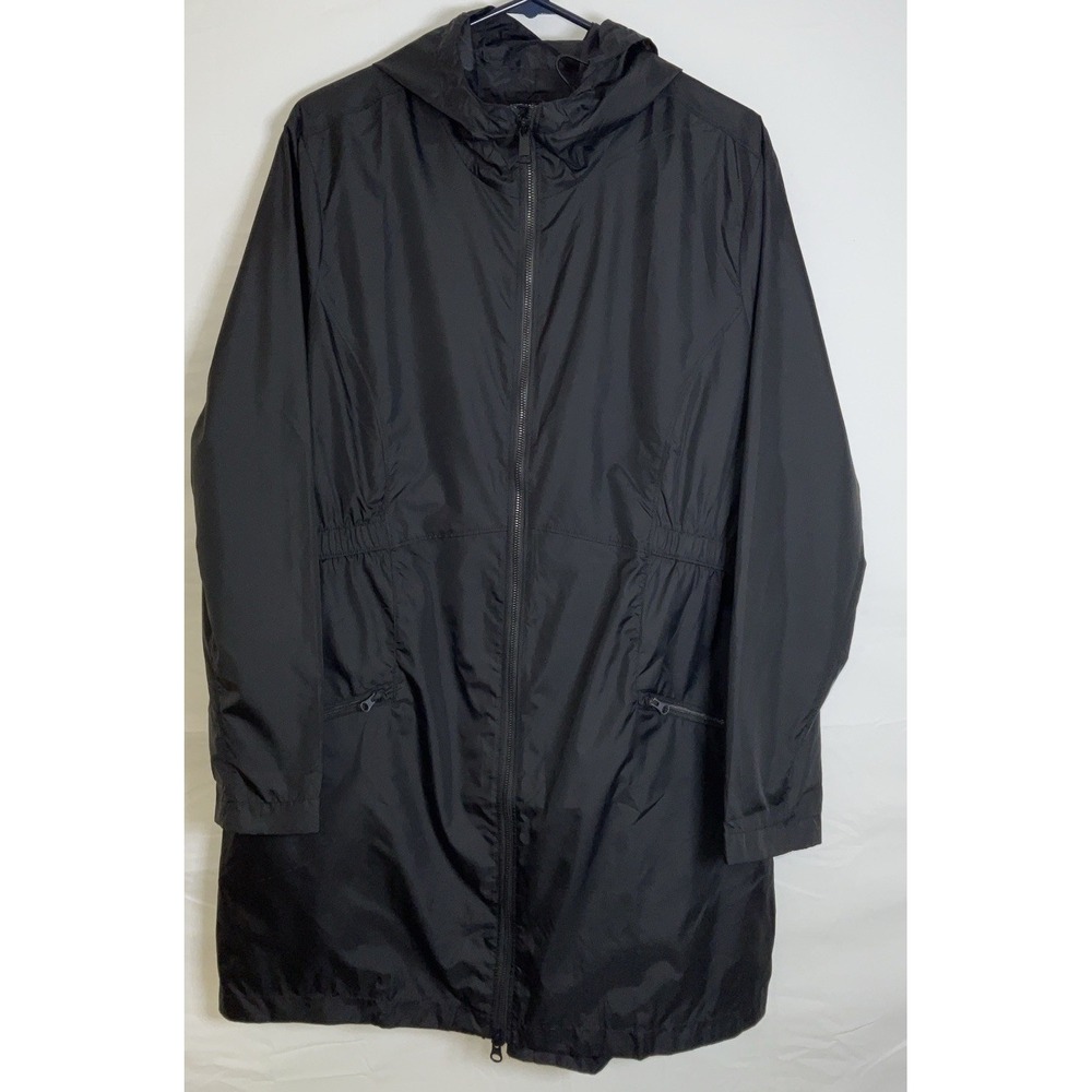 NWT Women's Kirkland Signature Lightweight Hooded Full Zip Jacket Black - Large